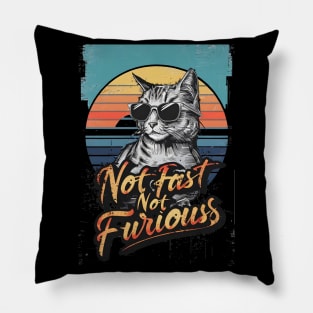 Not Almost Not Furious Lazy Relaxed Cat Pillow