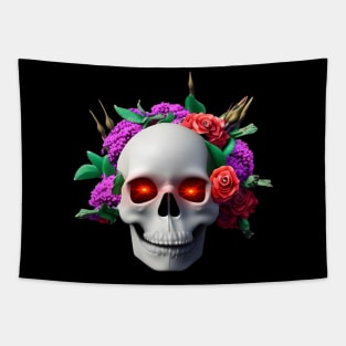 skull flowers Tapestry