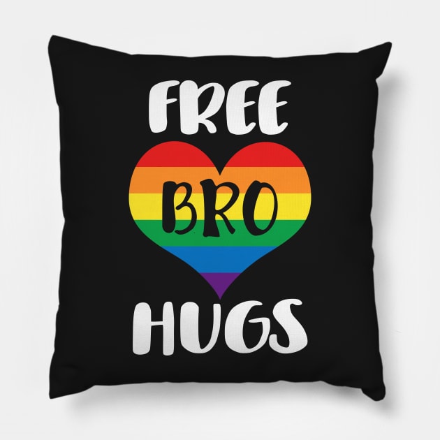 Free Bro Hugs - White Text Pillow by SandiTyche