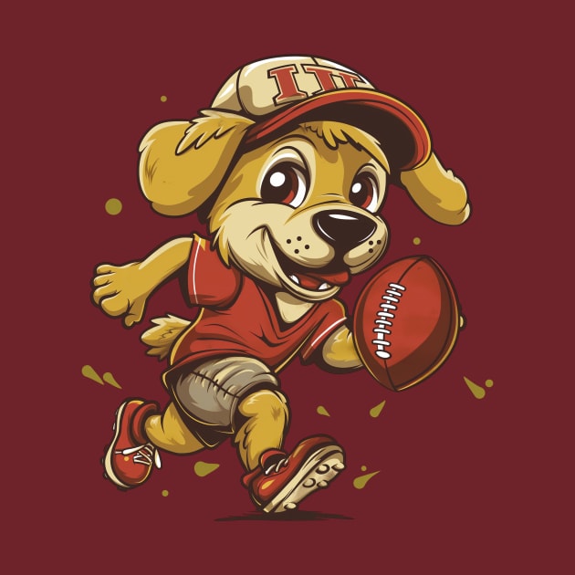 Cute Dog American Football Player by Wintrly