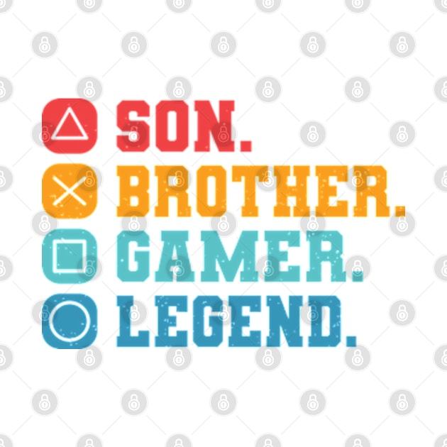 Son Brother Video Gamer Legend Vintage Distressed by RiseInspired