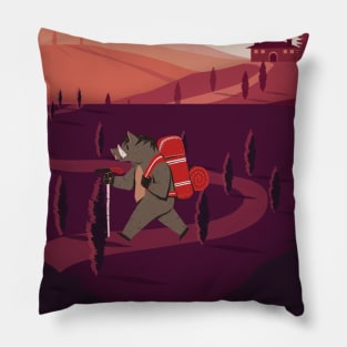 Wild Boar Warty Pig Hiking: Animal Campers Pillow