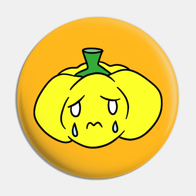 Sad Crying Yellow Bell Pepper Pin by saradaboru