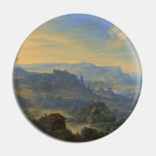 Imaginary River Landscape by Herman Saftleven Pin