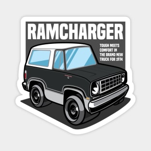 Black Ramcharger (White-Based) - 1974 Magnet