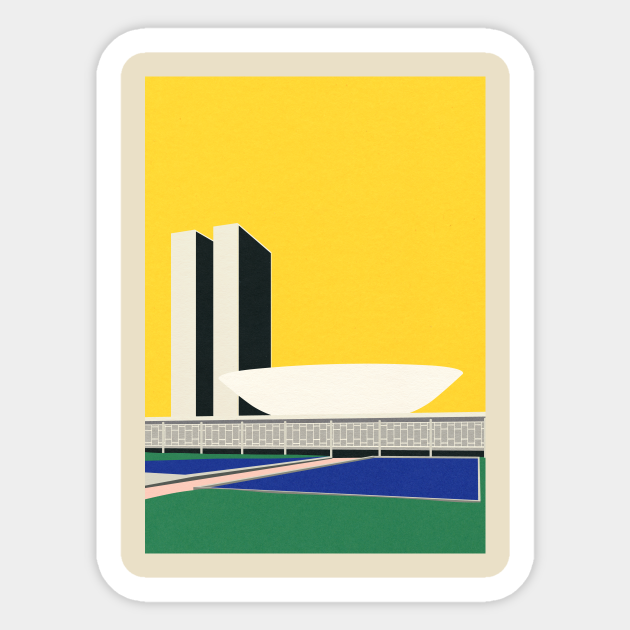 Congresso Nacional - Modern Architecture - Sticker