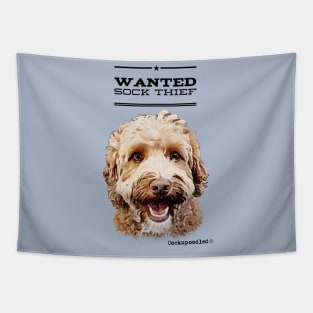 Cockapoo / Doodle Dog Sock Thief Tapestry