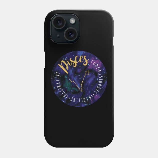 Pisces Zodiac Phone Case by CreativeHermitCo