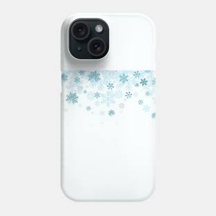 Blue and white snowflakes in winter - simple design Phone Case
