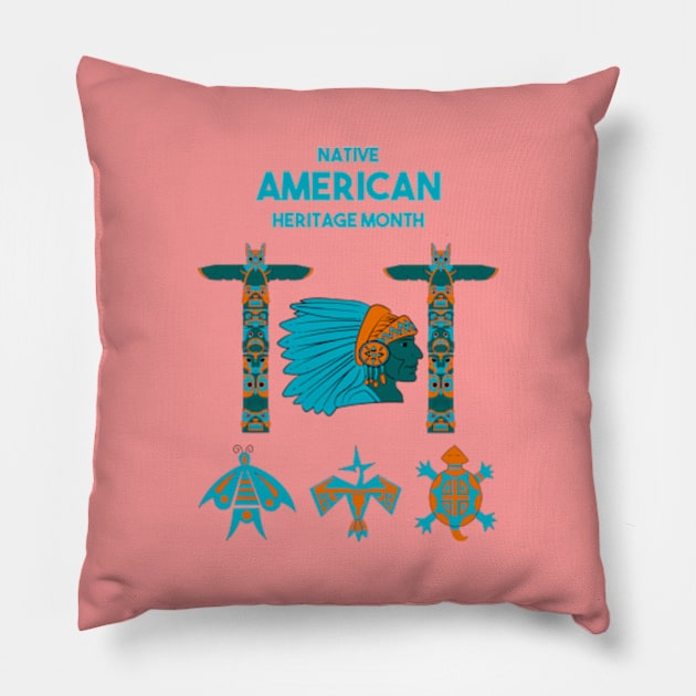 National Native American Heritage Month Pillow by Oiyo