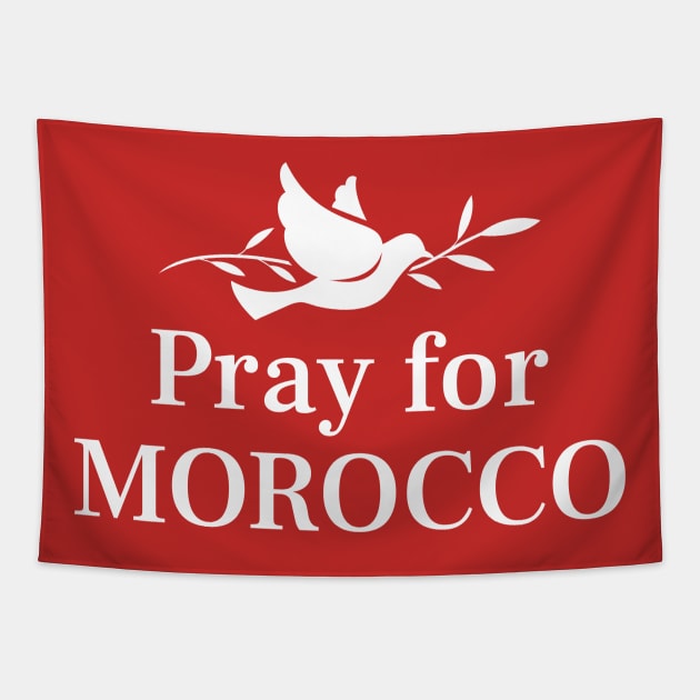 Pray for Morocco dove Tapestry by Positively Petal Perfect 