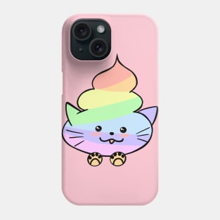 Pastel Rainbow Cat Poo Phone Case