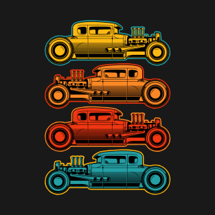 Vintage Colored Cars Hot Rods T-Shirt