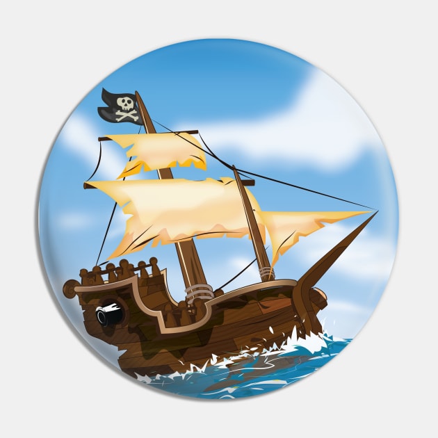 Old Pirate Ship Pin by nickemporium1