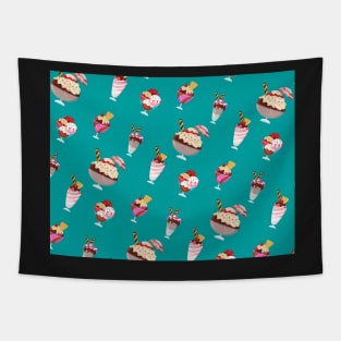 Cute Ice Cream Shop Summer Vacation Vibes Trendy Social Distancing FaceMask Tapestry