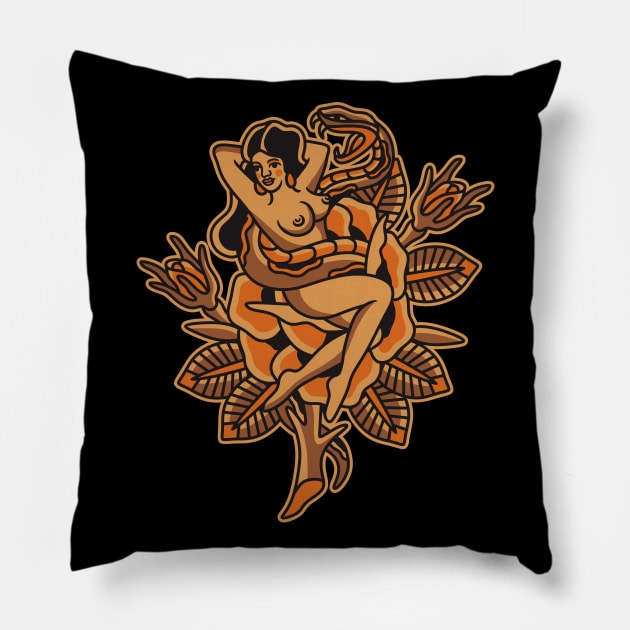 Traditional tattoo t-shirt Pillow by Abrom Rose