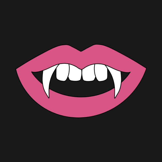 Cartoon Monster Vampire pink lips sharp Teeth Fangs by galaxieartshop