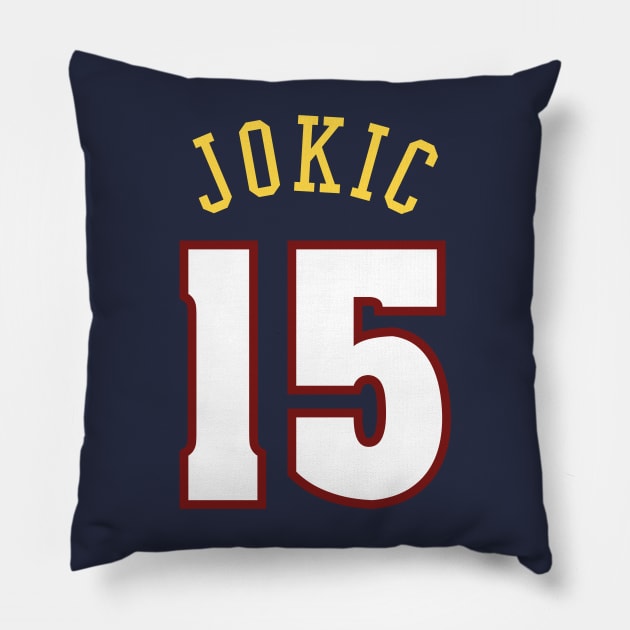 Jokic - Denver Basketball Pillow by Buff Geeks Art