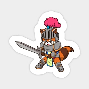 In Armor with Long Sword - Red Panda Magnet