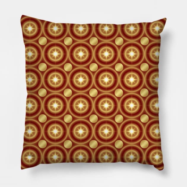 Gold circles seamless pattern Pillow by Nano-none