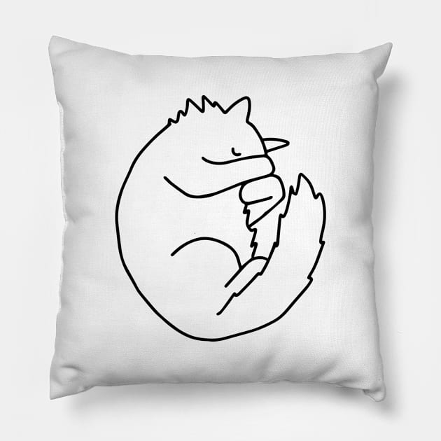 Lazy Cat Pillow by Ashleigh Green Studios