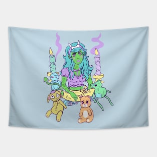 Pastel Goth Demon Girl Tapestry