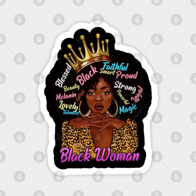 Black Woman, African American Woman, Black Mom Magic, Black Girl Magic Magnet by UrbanLifeApparel