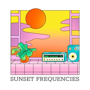 Sunset Frequencies - Modern Retro Style T-Shirt