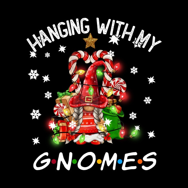 Funny Christmas Gnome Hanging With My Gnomies Family Pajamas by JennyArtist