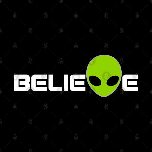 Green Alien Believe by Brightfeather