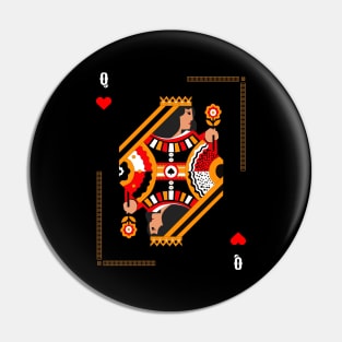 Queen of Hearts - Poker Card Design Pin