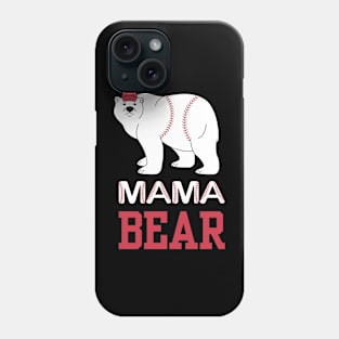 Mama Bear, White Bear, Baseball Mom Phone Case