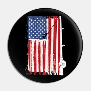 Fishing American Flag,American Flag. Pin