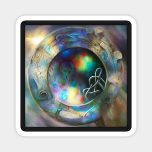 Alien Arcane Aesthic AiArt Rainbow Runes 2 Magnet