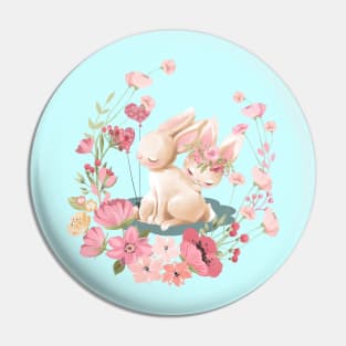 Romantic Rabbit Couple In Valentine Pin