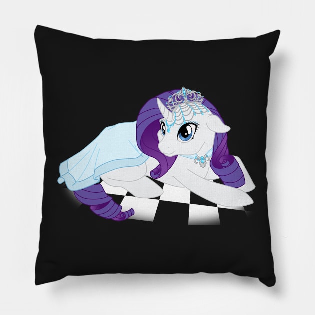 White Queen Rarity Pillow by Femerithian