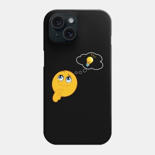 Thinking emoji thought bubble idea lightbulb Phone Case