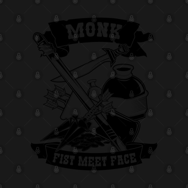 Monk Funny Design for Gamers, Roleplayers, Tabletop, RPGs by HopeandHobby