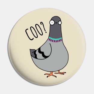 Coo? Cute Cartoon Pigeon Pin