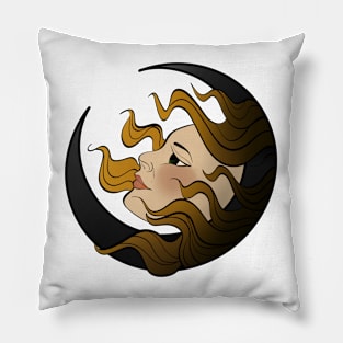 Lady in the moon Pillow