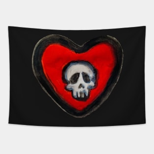 Skull Heart Tapestry