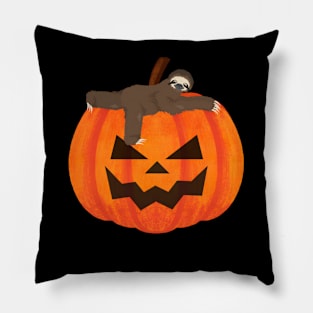 Halloween sloth pumpkin Pillow