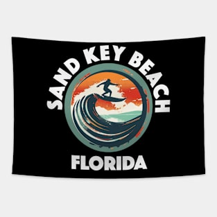 Sand Key Beach - Florida (with White Lettering) Tapestry