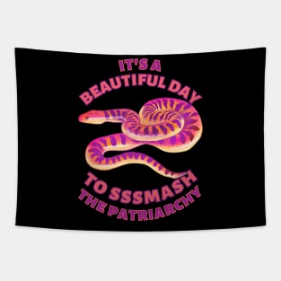 Beautiful Day to Smash the Patriarchy Snake Tapestry