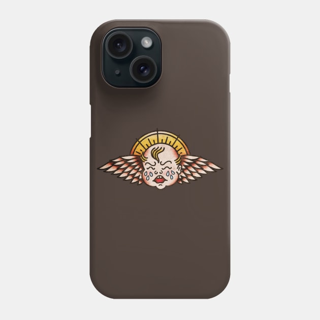 OldSalt American Traditional Crying Cherub Phone Case by OldSalt