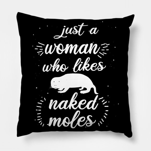 Woman naked mole rat love girl saying rodent Pillow by FindYourFavouriteDesign