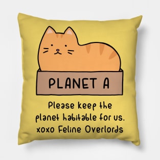 Orange Cat - Habitable Planet (Buttercream) Pillow