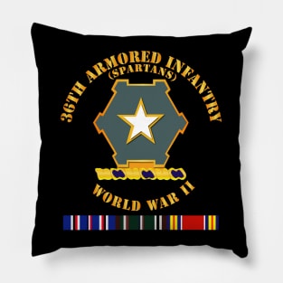 36th Armored Infantry - Spartans - WWII w EU SVC Pillow