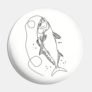 monochrome lineart illustration of a hooked samsons fish Pin