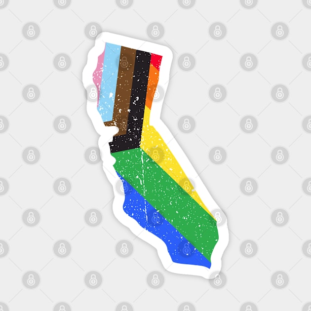 California State Pride: Embrace Progress with the Progress Pride Flag Design Magnet by PositiveMindTee